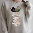 Robin Owl Bird Birds With Books Birdlover Animal Raglan Sleeve Sweatshirt Heather Forest