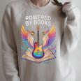 Rockstar Powered BY Books Reading Rocks Preschool Teacher Raglan Sleeve Sweatshirt Heather Forest