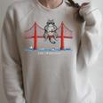 San Francisco Cat Golden Gate Bridge Iced Coffee Book Lover Raglan Sleeve Sweatshirt Heather Forest