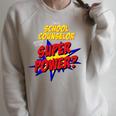 School Counselor Teacher Superhero Superpower Comic Book Premium Tri-Blend Raglan Sleeve Sweatshirt Heather Forest