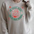 He Sees What You'Ve Been Reading Christmas Book Lover Shirt Raglan Sleeve Sweatshirt Heather Forest