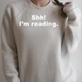 Shh I'm Reading Book Reader Raglan Sleeve Sweatshirt Heather Forest