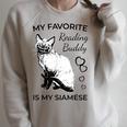 Siamese Cat Reading And Books Raglan Sleeve Sweatshirt Heather Forest Siamese Cat Reading And Books Raglan Sleeve Sweatshirt Heather Forest