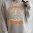 Skeleton Read Banned Books Gain Forbidden Knowledge Raglan Sleeve Sweatshirt Heather Forest