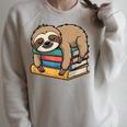Sloth Sleeping On Books Raglan Sleeve Sweatshirt Heather Forest Sloth Sleeping On Books Raglan Sleeve Sweatshirt Heather Forest