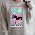 The Slow Burn Tarot Dark Romance Reader Smut Smutty Book Raglan Sleeve Sweatshirt Heather Forest