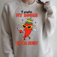 Smut Reader I Prefer My Books Extra Spicy Spicy Book Chili Raglan Sleeve Sweatshirt Heather Forest
