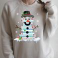 Snowman Book Stack Librarian Book Lover Christmas Raglan Sleeve Sweatshirt Heather Forest Snowman Book Stack Librarian Book Lover Christmas Raglan Sleeve Sweatshirt Heather Forest