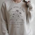 Sobriety Floral Book Best Chapter Yet 2026 Sober Woman Raglan Sleeve Sweatshirt Heather Forest