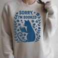 Sorry I'm Booked Cat Reading Book Boho Flowers Vintage Raglan Sleeve Sweatshirt Heather Forest