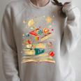 Space Books Planets Astronomy Physics Science Chemistry Raglan Sleeve Sweatshirt Heather Forest