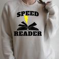 Speed Reader Book Lover Reading Raglan Sleeve Sweatshirt Heather Forest