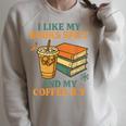 Spicy Books And Iced Coffee Book Lover Smut Reader Raglan Sleeve Sweatshirt Heather Forest