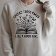 Spread Those Pages Like A Good Girl Book Lover Raglan Sleeve Sweatshirt Heather Forest Spread Those Pages Like A Good Girl Book Lover Raglan Sleeve Sweatshirt Heather Forest