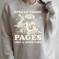 Spread Those Pages Like A Good Girl Shirt Smutty Spicy Book Premium Tri-Blend Raglan Sleeve Sweatshirt Heather Forest