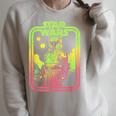 Star Wars The Book Of Boba Fett Retro Poster Raglan Sleeve Sweatshirt Heather Forest
