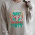 Star Wars The Book Of Boba Fett Vintage Helmet Logo V-2 Raglan Sleeve Sweatshirt Heather Forest