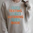 Stop Texting Me I'm Listening To A Book Audiobook Raglan Sleeve Sweatshirt Heather Forest