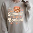 My Summer Is All Booked Book Lover Reading Vacation 2026 Comfort Colors Crop Top Raglan Sleeve Sweatshirt Heather Forest