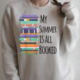 My Summer Is All Booked Book Reading Bookworm Men Women Girls Kids Raglan Sleeve Sweatshirt Heather Forest