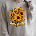 Sunflowers Flowers Book Floral Raglan Sleeve Sweatshirt Heather Forest Sunflowers Flowers Book Floral Raglan Sleeve Sweatshirt Heather Forest