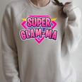 Super Glam-Ma Superhero Grandmother Comic Book Raglan Sleeve Sweatshirt Heather Forest