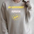 My Superpower Flipbook Comic Style Superpower Raglan Sleeve Sweatshirt Heather Forest