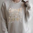 Support Your Local Library Death Metal And Hardcore Book Raglan Sleeve Sweatshirt Heather Forest