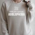 TBR Pile Against Abibliophobia Bookworm Books Raglan Sleeve Sweatshirt Heather Forest