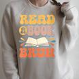 Teacher Book Lover Quote Read A Book Bruh Teaching Raglan Sleeve Sweatshirt Heather Forest