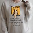 Teacher Book I Will Not Yell In Class Teacher Teaching Men Women Raglan Sleeve Sweatshirt Heather Forest