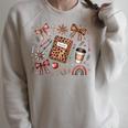 Teacher Coquette Bow Book First Day Of School Back To School Raglan Sleeve Sweatshirt Heather Forest
