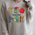 Teacher School Supplies Apple Books Pencil Globe Crayon Raglan Sleeve Sweatshirt Heather Forest Teacher School Supplies Apple Books Pencil Globe Crayon Raglan Sleeve Sweatshirt Heather Forest