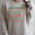 Teacher Ugly Sweater Christmas Science Of Reading Raglan Sleeve Sweatshirt Heather Forest Teacher Ugly Sweater Christmas Science Of Reading Raglan Sleeve Sweatshirt Heather Forest