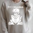 Teachersaurus Dinosaur Reading Book Reader Men Women Kids Raglan Sleeve Sweatshirt Heather Forest
