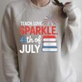 Teaching Love 4th Of July Teacher American Flag Books Party Raglan Sleeve Sweatshirt Heather Forest Teaching Love 4th Of July Teacher American Flag Books Party Raglan Sleeve Sweatshirt Heather Forest