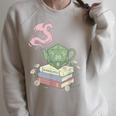 Teapot Dragon Books RPG Cozy Gamer Fantasy Tea Lover Raglan Sleeve Sweatshirt Heather Forest