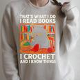 That's What I DO I Read Books Crochet Cat Raglan Sleeve Sweatshirt Heather Forest