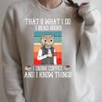 That's What i Do i Read Books i Drink Coffee Owl Teacher For Men Women Kids Raglan Sleeve Sweatshirt Heather Forest