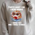 Thats What I Do Read Books Drink Tea Know Things Owl Raglan Sleeve Sweatshirt Heather Forest
