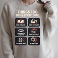 Thriller Reader Things I Do In My Spare Time Book Lover Raglan Sleeve Sweatshirt Heather Forest