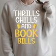 Thrills Chills And Books Bills Thriller Raglan Sleeve Sweatshirt Heather Forest