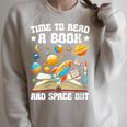 Time To Read A Book And Space Out Astronomy Lover Bookworm Raglan Sleeve Sweatshirt Heather Forest
