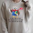 At Time I Think To Myself Drop The Book And Get Stuff Done Raglan Sleeve Sweatshirt Heather Forest