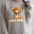 Tiny Puppy Open Book Reading Dog Lover Graphic Round Glasses Raglan Sleeve Sweatshirt Heather Forest Tiny Puppy Open Book Reading Dog Lover Graphic Round Glasses Raglan Sleeve Sweatshirt Heather Forest