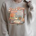 Tired Moms Book Club Retro Reading Lover Moms Raglan Sleeve Sweatshirt Heather Forest