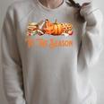 Tis The Season Fall Reading Books Football Pumpkin Apple Pie Raglan Sleeve Sweatshirt Heather Forest