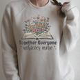 Together Everyone Achieves More Floral Book Reading Team Raglan Sleeve Sweatshirt Heather Forest
