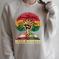 History Inspiring Future Fist Tree Book Roots Raglan Sleeve Sweatshirt Heather Forest