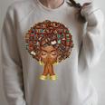 History Month Afro Book Lover Women Girls Librarian Raglan Sleeve Sweatshirt Heather Forest